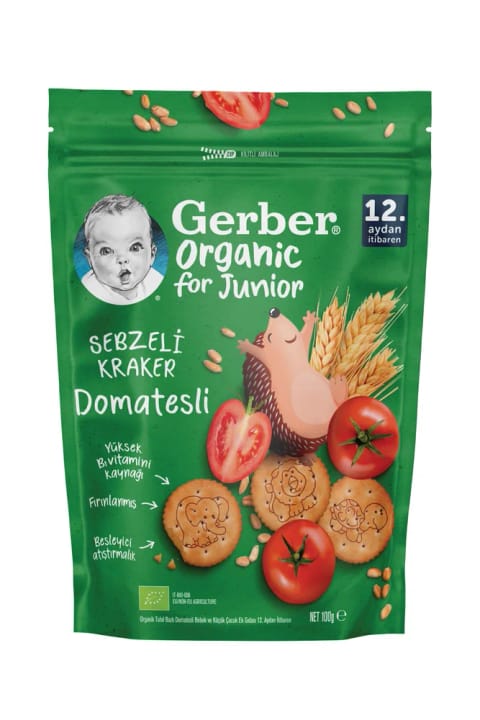 GERBER Organic Tomato Vegetable Cereal-Based Cracker 100 g
