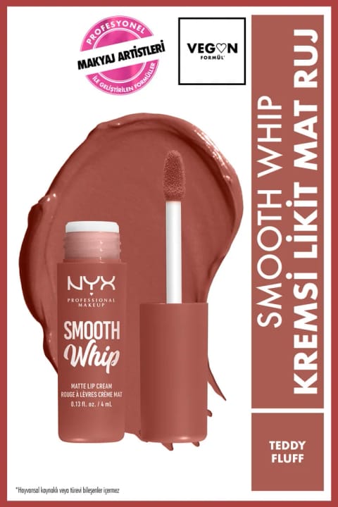 رژ لب مایع مات کرمی NYX Professional Makeup Smooth Whip - Teddy Fluff