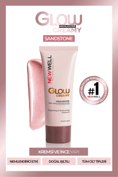 New Well Glow Creamy Highlighter کرم هایلایتر درخشان طبیعی 30 میلیلیتر Sandst...