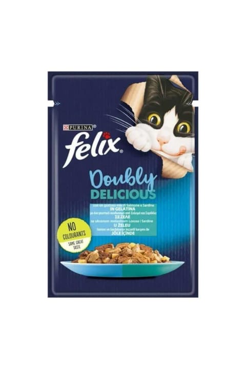 FELIX غذای گربه طعم دوبل سالمون و ساردین ۸۵ گرم