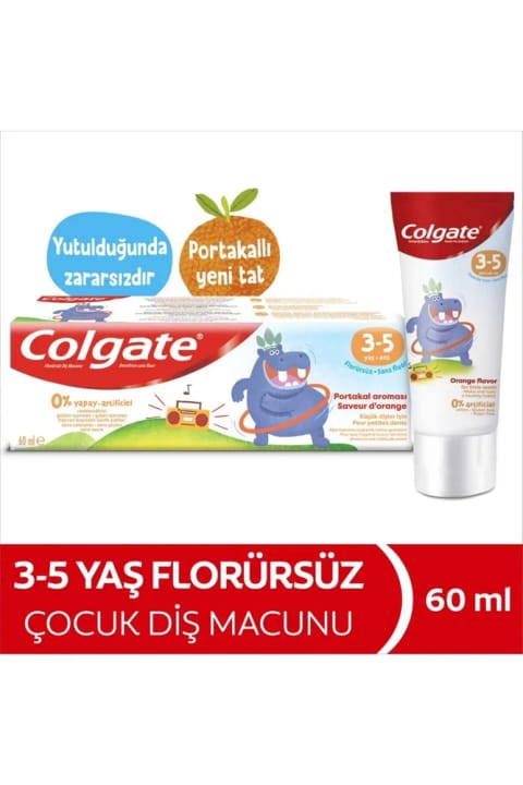 Colgate Kids خمیردندان بدون فلوراید طعم پرتقال ۳ تا ۵ سال ۶۰ میلی‌لیتر