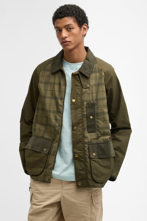 کاپشن Barbour Festival Modified Bedale OL32 Dusky Green Tartan
