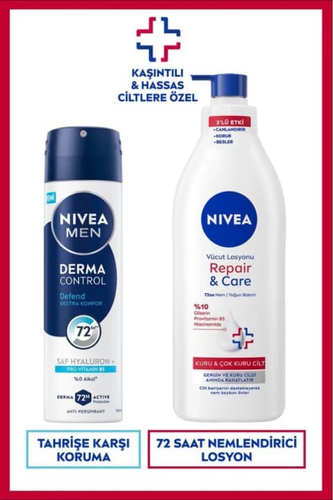 NIVEA MEN اسپری دئودورانت Derma Control Defend 150ml و Repair&Care