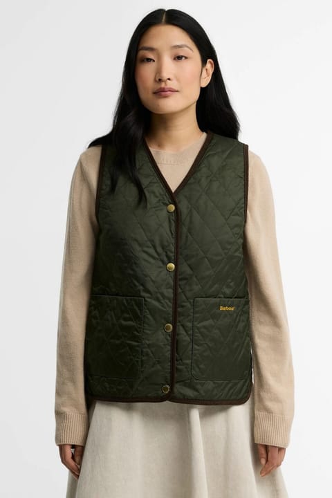 جلیقه آستری برگشتپذیر Barbour Tartan Reimagined Icons OL74 زیتونی کلاسیک
