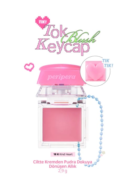 رژگونه PERIPERA Tok Blush Keycap با بافت کرم به پودر (18 Kind Heart)