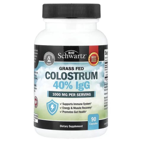 مکمل Bovine Colostrum 40% IgG برند BioSchwartz، ۹۰ کپسول