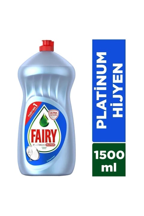 Fairy Platinum Hygiene مایع ظرفشویی 1500 میلی‌لیتر لیمو