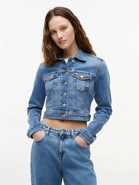 Tommy Hilfiger زنانه کت جین اسلیم تراکر