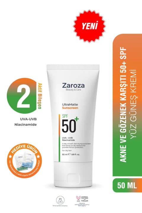 ZAROZA ضدآفتاب صورت (SPF 50) - ماتکننده، مناسب پوست چرب و مختلط
