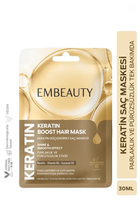 Embeauty Keratin Boost ماسک مو با اثر درخشندگی و نرمی 30 میلیلیتر