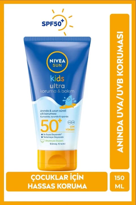 NIVEA SUN SPF50 کرم محافظ و مراقبت از پوست کودکان 150 میلیلیتر