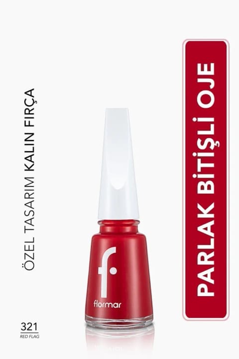 Flormar صدفی براق لاک (قرمز) - Nail Enamel