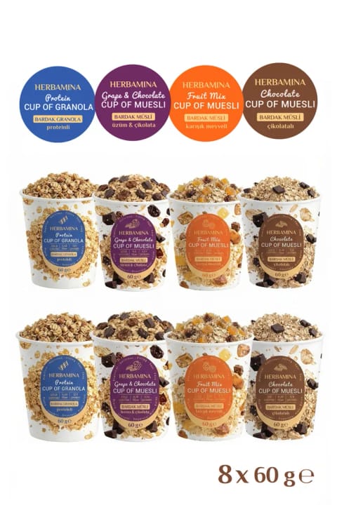 Herbamina 8'li Karışık Granola ve Müsli