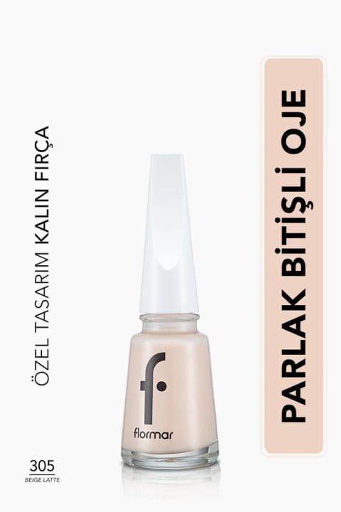 Flormar کلاسیک براق با پوشش بالا - لاک ناخن - 305 Beige La...