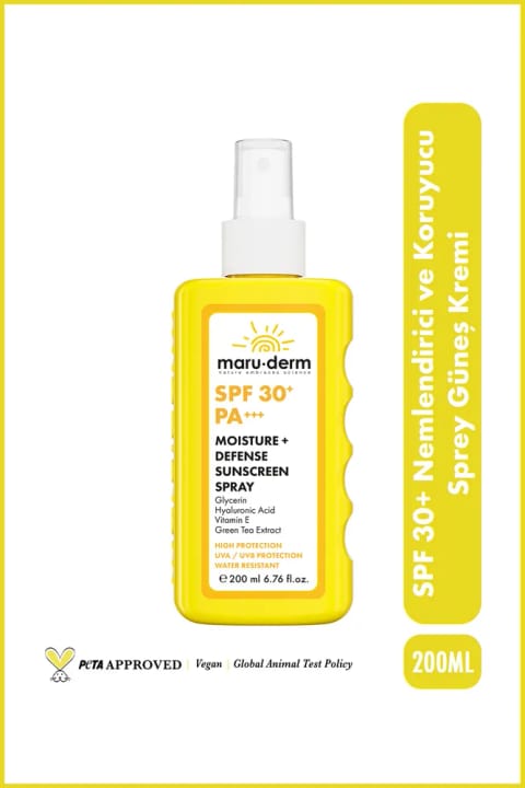 Maru.Derm اسپری ضدآفتاب مرطوبکننده و محافظ SPF 30+ PA++++ 200 میلیلیتر