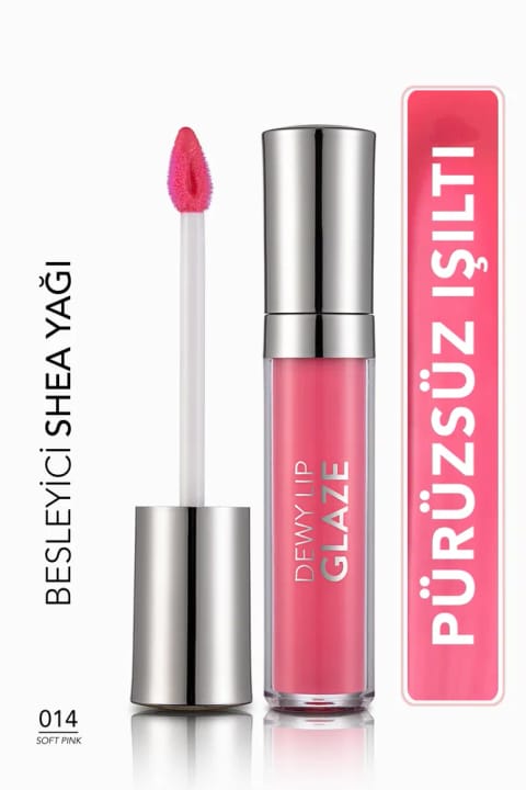 Flormar مرطوب‌کننده و براق‌کننده لب (صورتی روشن) - Dewy Lip Glaze - 014 Soft Pink