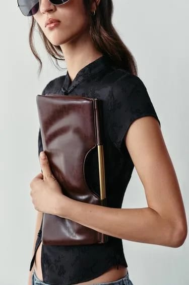 کیف دستی با دسته متالیک