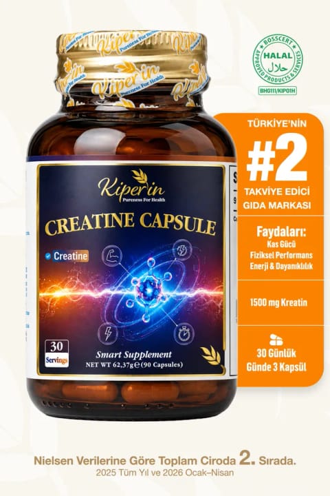 Kiperin کراتین مونوهیدرات | زندگی فعال | 500mg | 90 کپسول