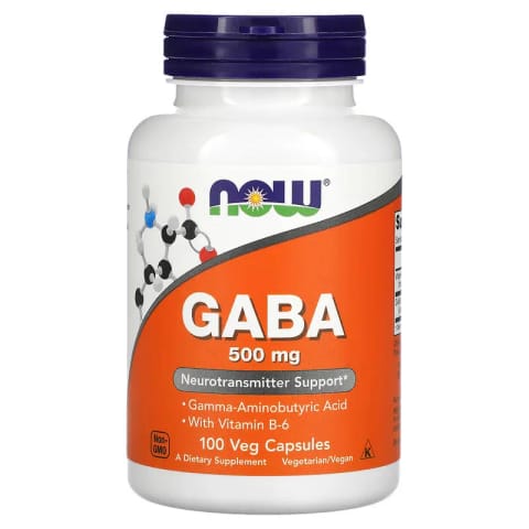 NOW Foods GABA با Vitamin B-6 500 mg، ۱۰۰ کپسول گیاهی