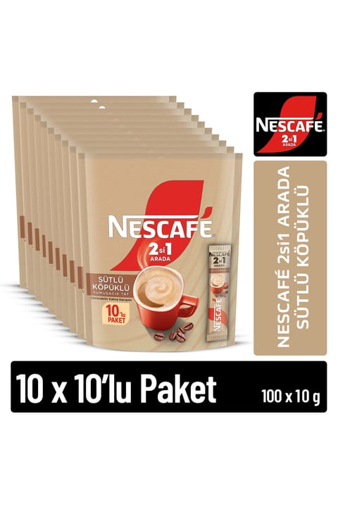 نسکافه 2 در 1 آرادا با شیر و کف 10 عددی (10×10 گرم)