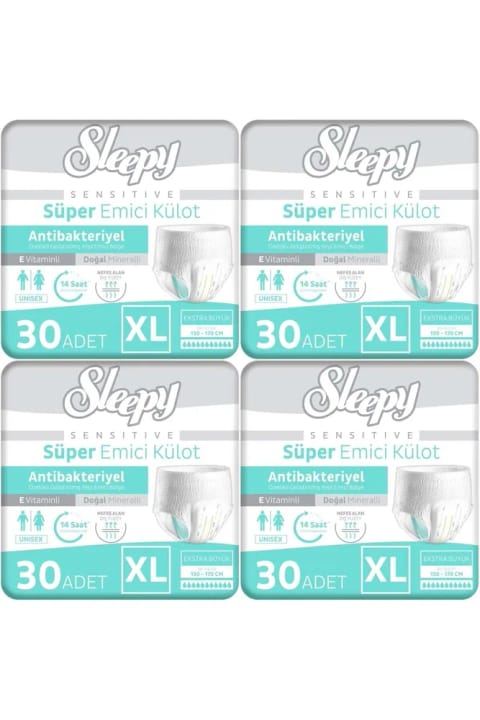 Sleepy شورت جاذب بزرگسال XL - سایز خیلی بزرگ - ۱۲۰ عددی (۴ بسته ۳۰ تایی)