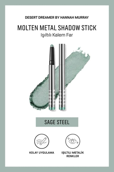 BOBBI BROWN Molten Metal Shadow Stick سایه چشم استیکی درخشان - Sage Steel