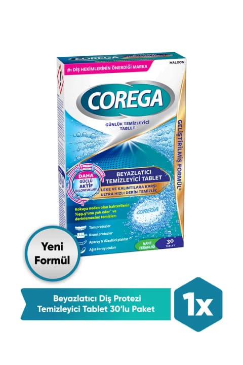 Corega وایتینگ تمیزکننده تبلت ضد لکه ۳۰ عددی