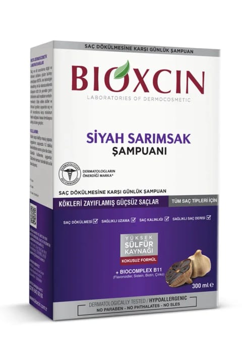 Bioxcin شامپو ضد ریزش مو با سیر سیاه کوآنتوم ۳۰۰ میلی‌لیتر