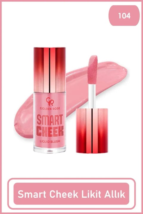 Golden Rose Smart Cheek Liquid Blusher 104 - رژگونه مایع شفتالی صورتی ۶ میلی‌لیتر