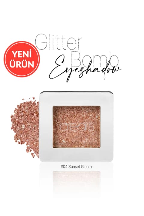 Cre'ars سایه چشم تکی Glitter Bomb با درخشش جواهر — 04 Sunset