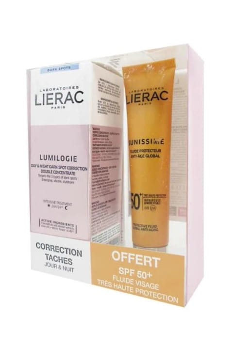 Lierac SUNISSIME SPF50 FLUID + LUMILOGIE DOUBLE CONCENTRATE