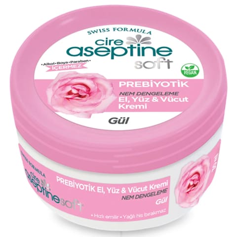 Cire Aseptine Soft کرم تعادل‌بخش رطوبت و مغذی با عصاره گل رز و Prebiotic 30 ml