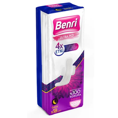 Benri نوار بهداشتی شبانه بسته ۱۸ عددی