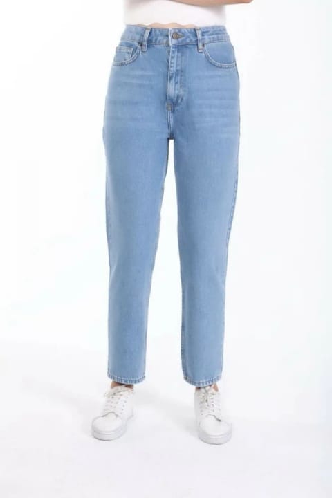 Trn JNS شلوار جین مام آبی روشن Blue Mom Jean