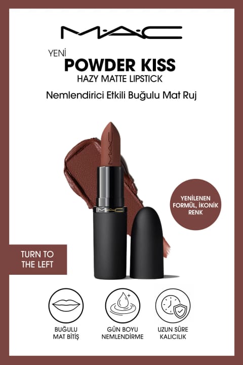 رژ لب مات مخملی M.A.C Powder Kiss Hazy Matte با اثر مرطوبکننده - Tu...