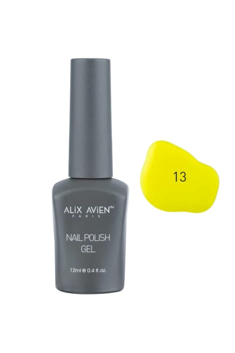 Alix Avien UV ماندگار ژل لاک نئون زرد 13 - 12 میلیلیتر