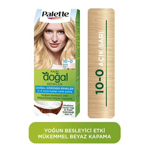 Palette رنگ موی دائمی رنگ‌های طبیعی 10-0 بلوند روشن