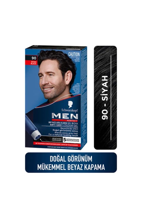 Schwarzkopf Men Perfect مو رنگ 90 مشکی - پوشش سریع و آسان سفیدی...
