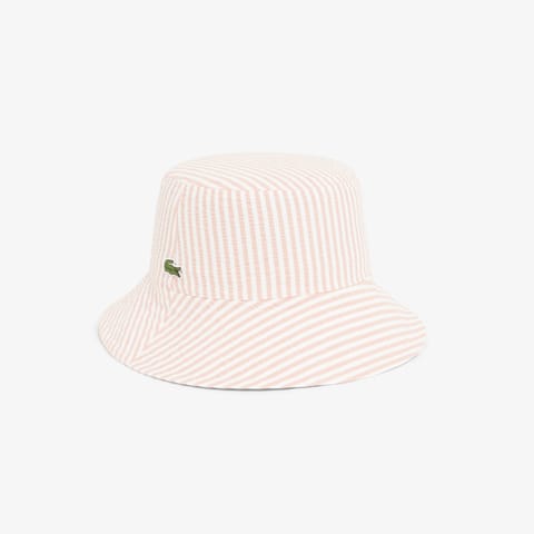 کلاه صورتی راهراه زنانه Lacoste