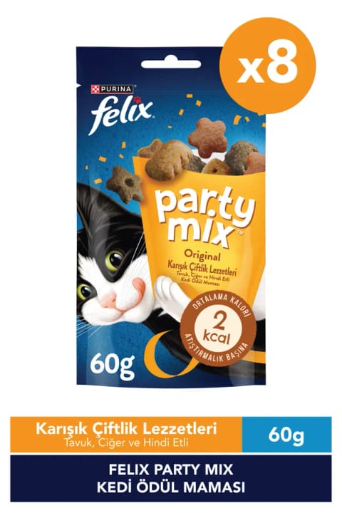 FELIX Party Mix مخلوط طعمهای مزرعه تشویقی گربه x8