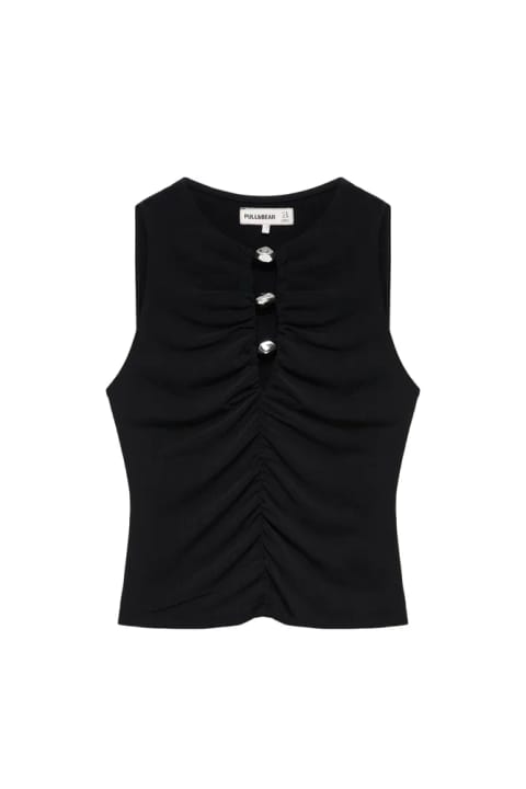 پیراهن (Top) با جزئیات پنجرهای و تزئینات فلزی (Pull&Bear)