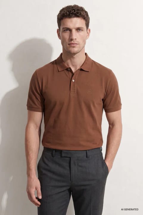 پیراهن مردانه D'S Damat مدل Regular Fit رنگ کارامل ۱۰۰٪ پنبه ماندگار بدون چین