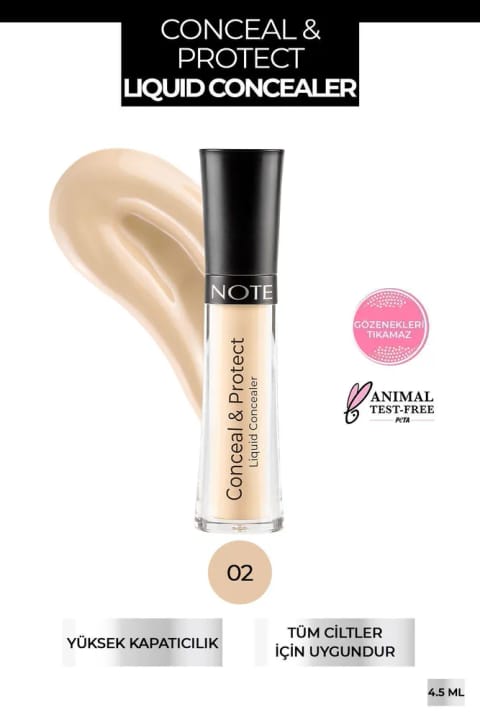 NOTE Conceal & Protect Concealer کانسیلر مایع زیر چشم - 02 Sand