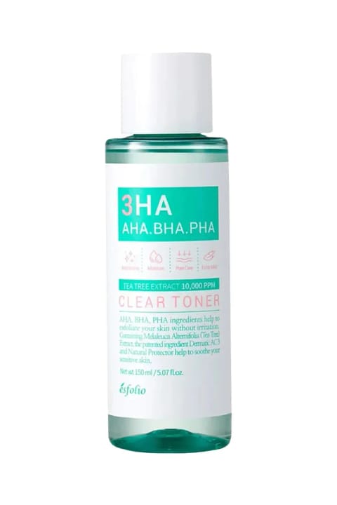 تونر شفافکننده 3HA ضدآکنه و جوش اسفولیو با AHA BHA PHA 150 میلیلیتر