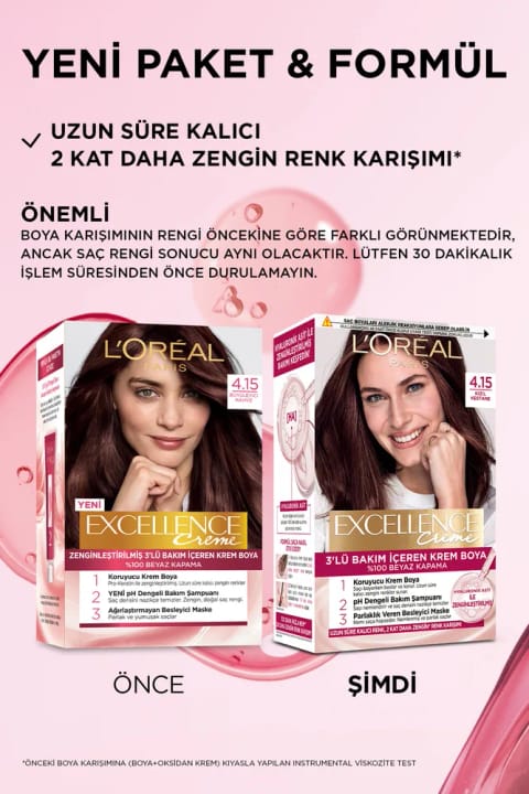 لورآل پاریس Excellence Creme رنگ مو 4.15 شاهبلوطی قرمز