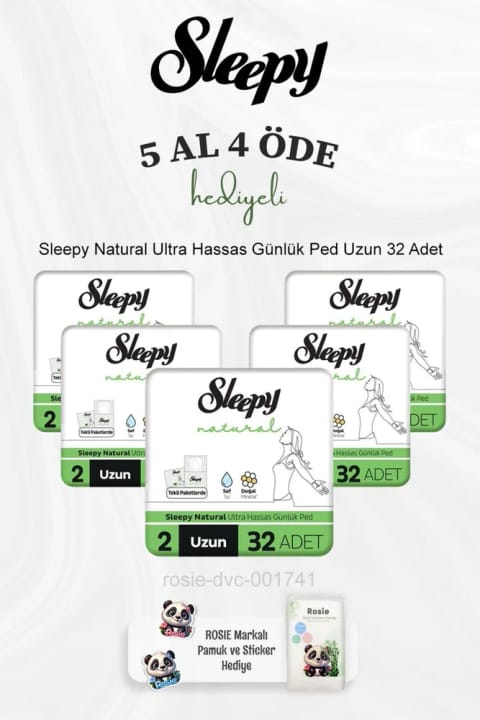 Sleepy Natural اولترا حساس روزانه بلند ۳۲ عددی ۵ بخر ۴ پرداخت کن و Rosie پنبه
