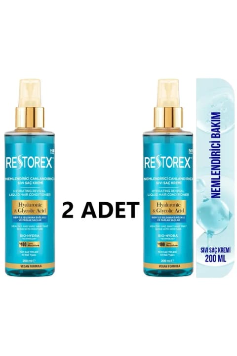 Restorex Hydra نرمکننده مایع مرطوبکننده و احیاکننده مو 2x200 میلیلیتر - Hyaluronic Acid