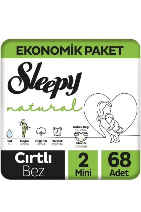 Sleepy Natural اقتصادی پوشک بچه سایز 2 مینی 68 عددی