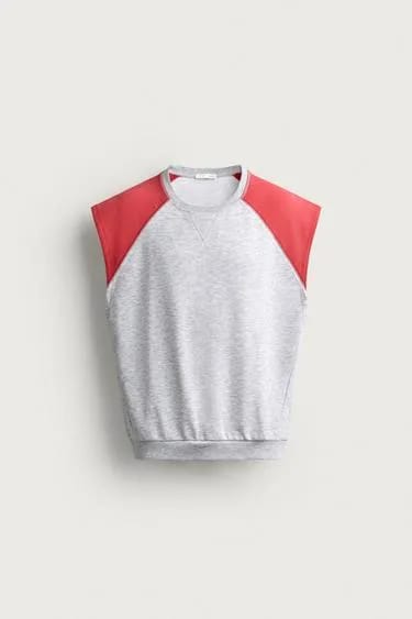 Zara سوئیشرت تانک بلوک رنگی