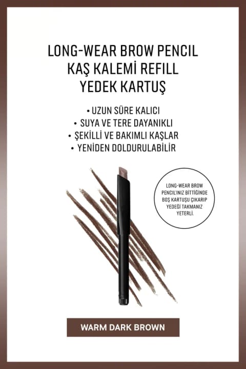BOBBI BROWN مداد ابرو بلندمدت - شارژ مجدد - قهوهای تیره گرم